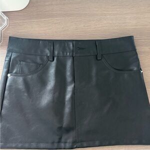 Edikted Black like Leather Mini Skirt